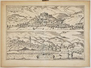 Dillenburg-Siegen: Kupferradierung / Braun-Hogenberg, 1617 - Antiquariat Steutzger, Ankauf alte Stiche in München & bayernweit