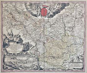 Hochstift Eichstätt: Kupferstichkarte, J.B. Homann, 1745 - Antiquariat Steutzger (vormals Eichstätt)