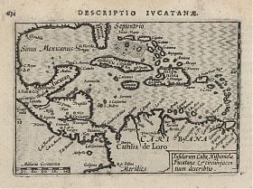 Bertius: Karibik, Kuba, Florida - Kupferstich, 1602/1606 - Antiquariat Steutzger