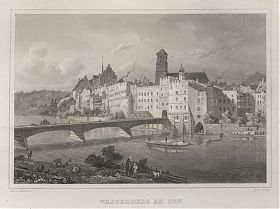 Wasserburg am Inn: Stahlstich, Poppel/Scheuchzer, 1846 - Chiemgau-Antiquariat Steutzger