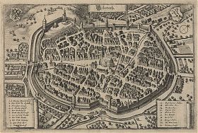 Biberach: Kupferstich, Merian, Topographia Sueviae, um 1650 - Antiquariat Steutzger