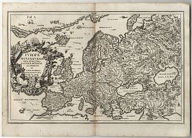 Heinrich Scherer: EUROPA - Kupferstichkarte, um 1710 - Graphik-Antiquariat Steutzger