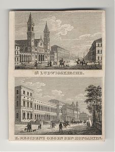 München: Ludwigskirche & Residenz. - Stahlstich(e), um 1850 - Antiquariat Steutzger