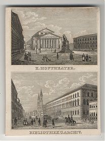 München / Hoftheatre / Residenz : Stahlstiche, um 1850 - Antiquariat Steutzger