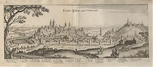 Freising: Kupferstich, Merian, um 1650 - Antiquariat Steutzger