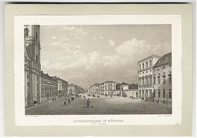 München : Ludwigsstraße/Theatinerkirche. - Stahlstich, ca. 1880 - Antiquariat Steutzger