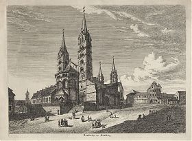 Domkirche zu Bamberg: Radierung, F.C. Rupprecht, 1821 - Antiquariat Steutzger