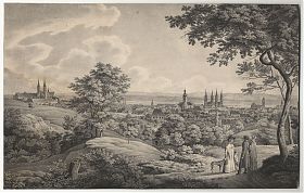 Bamberg: Ansicht, Lithographie v. Gustav Kraus, 1828 - Antiquariat Steutzger