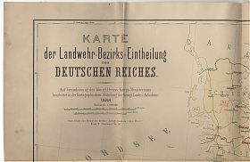 Karte der Landwehr-Bezirks-Eintheilung des Deutschen Reiches, 1888 - Antiquariat Steutzger