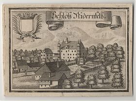 Schloß Niederfels: Kupferstich, Michael Wening, 1701 - Antiquariat Steutzger