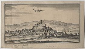 Pleystein: Kupferstich, Merian, um 1650 / Antiquariat Steutzger