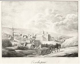 Zschopau : Lithographie von O. Hermann/Ad. Ranje, um 1830 - Antiquariat Joseph Steutzger / Buch am Buchrain & Wasserburg am Inn