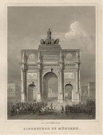 München/Siegestor : Stahlstich, um 1880. - Antiquariat Joseph Steutzger / Buch am Buchrain & Wasserburg am Inn