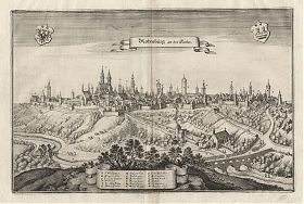 Rothenburg ob der Tauber: Kupferstich, Merian, um 1650 - Antiquariat Joseph Steutzger / Buch am Buchrain & Wasserburg am Inn