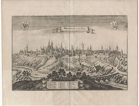 Rothenburg ob der Tauber: Kupferstich, Merian, um 1650 - Antiquariat Joseph Steutzger / Buch am Buchrain & Wasserburg am Inn