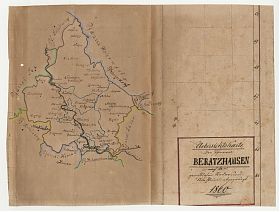 Beratzshasuen (Pfarrei), Karte, handez., 1860 / Antiquariat Joseph Steutzger / Buch am Buchrain & Wasserburg am Inn