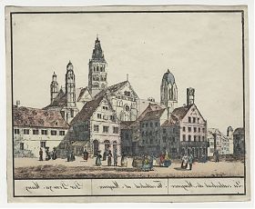 Dom zu Mainz: Lithographie (seitenverkehrt)