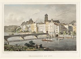 Wasserburg am Inn : Kolorierter Stahlstich, Poppel/Scheuchzer, 1846 (aus : Chlingensberg) - Antiquariat Joseph Steutzger / Wasserburg am Inn & Buch am Buchrain