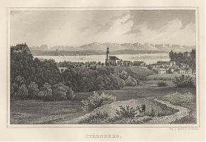 Starnberg/Starnberger See : Stahlstich von Christian Steinicken, um 1880 - Antiquariat Joseph Steutzger / Buch am Buchrain & Wasserburg am Inn