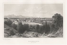 Rosenheim von Osten : Stahlstich v. Würthle, um 1880 - Antiquariat Joseph Steutzger / Buch am Buchrain & Wasserburg am Inn