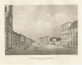 München/Ludwigsstraße : Stahlstich von A. Meermann, um 1880 - Antiquariat Joseph Steutzger / Buch am Buchrain & Wasserburg am Inn