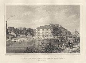 Landshut / Bernlochner Gasthaus & Theater : Stahlstich von Poppel/Würthle, um 1880 - Antiquariat Joseph Steutzger - Buch am Buchrain & Wasserburg am Inn