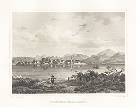 Fraueninsel / Chiemsee : Stahlstich, Riegel/Scheuchzer, um 1880 - Antiquariat Joseph Steutzger / Buch am Buchrain & Wasserburg am Inn