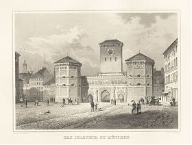 München/Isartor : Stahlstich, Riegel/Lebschée, um 1880 - Antiquariat Joseph Steutzger / Buch am Buchrain & Wasserburg am Inn