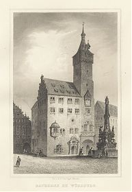 Würzburg/Rathaus : Stahlstich, Johann Poppel, um 1880 - Antiquariat Joseph Steutzger / Buch am Buchrain & Wasserburg am Inn