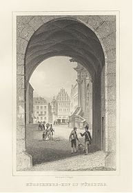 Würzburg/Kürschnerhof : Stahlstich, Johann Poppel, um 1880 - Antiquariat Joseph Steutzger / Buch am Buchrain & Wasserburg am Inn