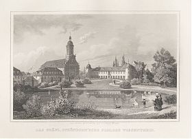 Schloss Wiesentheid/Schönborn : Stahlstich, Poppel/Lebsché um 1880 - Antiquariat Joseph Steutzger / Buch am Buchrain & Wasserburg am Inn