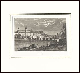 Passau : Stahlstich von Rosmäsler nach Rudolf Alt. - Antiquariat Joseph Steutzger / Wasserburg am Inn / Buch am Buchrain
