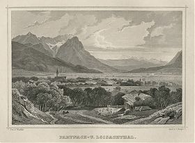 Partnachtal/Loisachtal : Stahlstich von Poppel/Würthle, um 1880 - Antiquariat Joseph Steutzger - Buch am Buchrain & Wasserburg am Inn